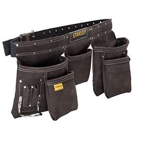 Stanley STST1-80113 - Delantal Portaherramientas de doble cinturón, Múltiples bolsillos, Piel de primera calidad