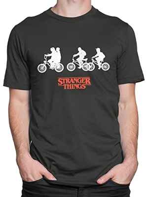 Stranger Things Camiseta para Hombre Negro Large