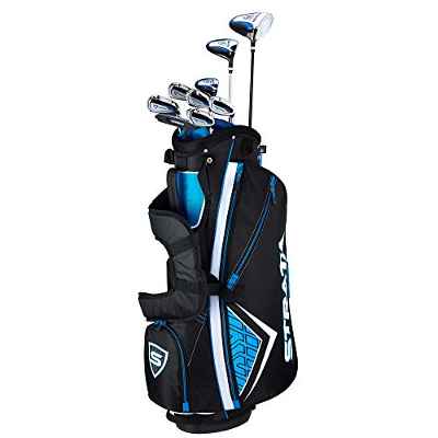 STRATA - Paquete completo de palos de golf para hombre, Mano derecha, Azul, Conjunto regular de 12 piezas