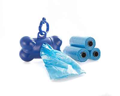 SUDEPETS Bolsas Caca Perro con 1 Dispensador, 60 bolsas excrementos mascotas, 4 rollos (Azul)