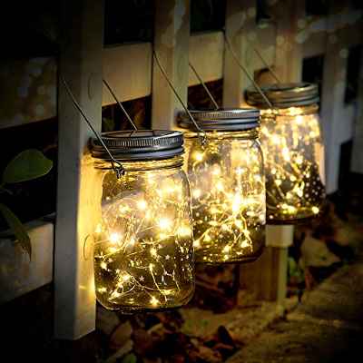 SUNNOW Luz Solar Jardín - Juego de 3 Lámparas Solares, 30 Luces LED de Hadas, Luces De Jardin Solares, Impermeable Interiores/Exteriores Decoración Lámpara Para Navidad Navidad
