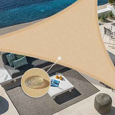 Sunnylaxx 3x3x4.25m Impermeable Toldo Vela de Sombra, Triangular Arena Toldos Exterior Terraza Protección Rayos UV para Exteriores, Pergola, Jardín,Terrazas