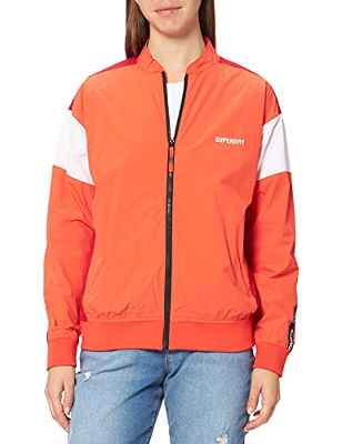 Superdry Bomber de Gran tamaño Chaqueta, Red Sun, XL para Mujer