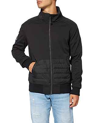 Superdry Chaqueta Bonded Soft Shell, Negro, S para Hombre