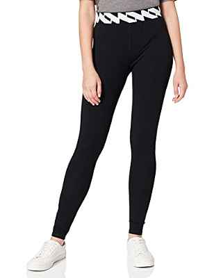 Superdry Code Elastic Legging Leggings, Blanco/Negro, S para Mujer