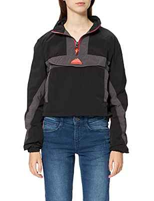 Superdry Colourblock Track Overhead Chaqueta, Negro, L para Mujer