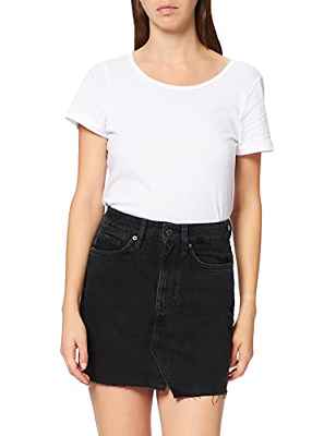 Superdry Denim Mini Skirt Falda, Jessy Black Vintage, 24W para Mujer