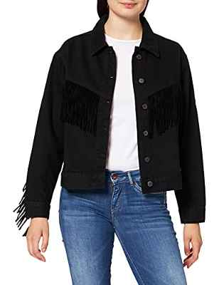 Superdry Tassled Jacket A1 – Chaqueta Informal, Negro, X-Small para Mujer