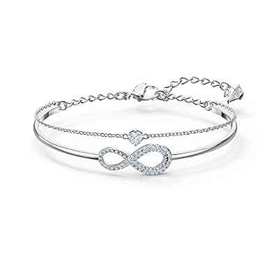 Swarovski Brazalete Swarovski Infinity, blanco, baño de rodio
