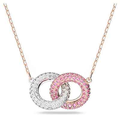 Swarovski Collar Stone para Mujer, con Cristales Swarovski Rosas, en Baño Tono Oro Rosa, Colección Stone de Swarovski