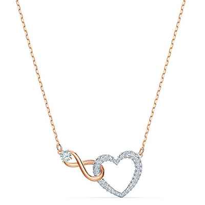 Swarovski Collar Swarovski Infinity Heart, blanco, combinación de acabados metálicos