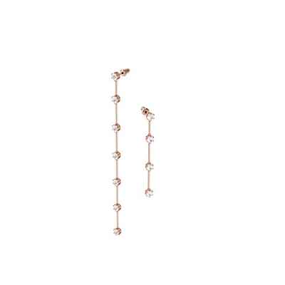 Swarovski Pendientes Constella, Asimétrico, Blanco, Baño tono oro rosa