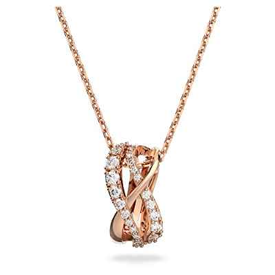 Swarovski Twist Collar, Blanco, Baño tono oro Rosa