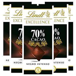 Tableta de chocolate negro Lindt Excellence 70% Cacao - 100 g, pack de 5
