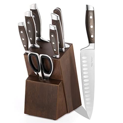 Tacoma con 5 cuchillos + afilador + tijeras de acero inox