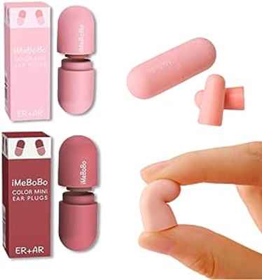 Tapones oidos de espuma con diseño capsular tonos rosas