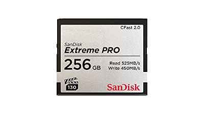 Tarjeta de Memoria CFast 2.0 SanDisk Extreme Pro de 256 GB, hasta 525 MB/s, Negro