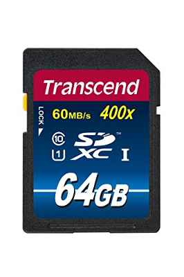 Tarjeta de memoria SDXC de 64 GB de Transcend, Clase 10, UHS-I, velocidad de transferencia de 90 MB / s (máx.)