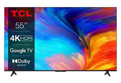 TCL 55P639 - Smart TV 55" con 4K HDR, Ultra HD, Google TV, Game Master, Dolby Audio, Google Assistant Incorporado & Compatible con Alexa, Metalizado Oscuro