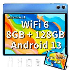 TECLAST P26T Tablet 10 Pulgadas, 8GB RAM+128GB ROM(1TB TF), Tablet con Funda, Android 13, Octa-Core, WiFi 6/BT5.4/6000mAh/