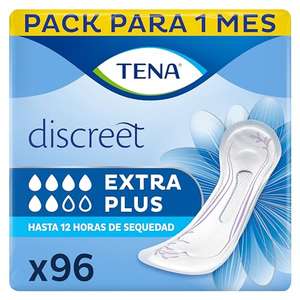 TENA Discreet Extra Plus - Compresas Diarias - Paquete Mensual de 96 Unidades