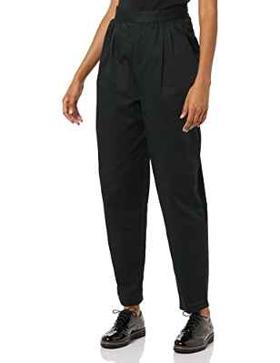 TEREA Pantalón Trinity para mujer, cintura fruncida, color negro, XL