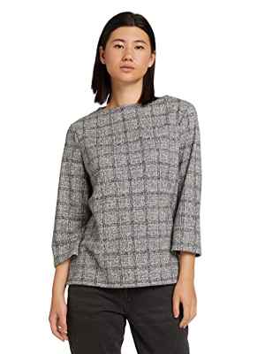 Tom Tailor 1028885 Sudadera, 28360 Offwhite Jacquard Check, M para Mujer