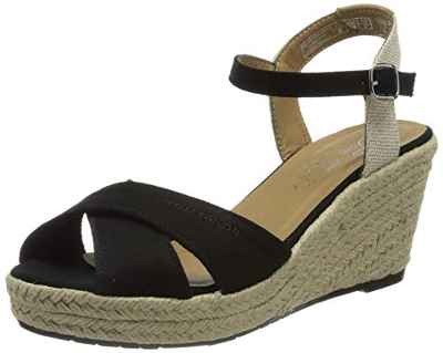 Tom Tailor 1190101, Sandalias con cuña Mujer, Black, 40 EU