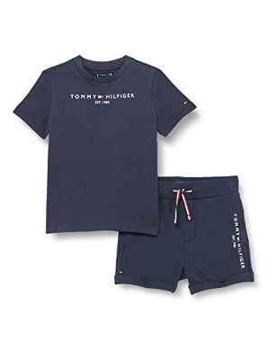 Tommy Hilfiger Baby Essential Short Set Camiseta, Twilight Navy, 68 para Bebés