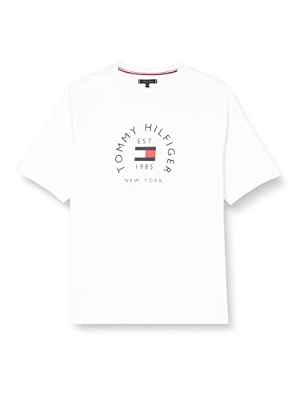 Tommy Hilfiger BT-Hilfiger Flag Arch tee-b Camisetas S/S, White, 3XL para Hombre