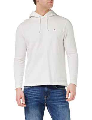 Tommy Hilfiger Camiseta con Capucha LS L/S, White, XL para Hombre