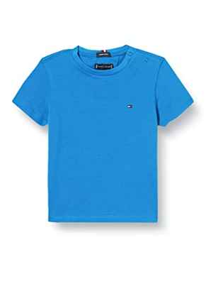 Tommy Hilfiger Camiseta de algodón Esencial S/S, Regatta Blue, 80 cm para Niños