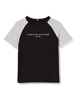 Tommy Hilfiger Camiseta Essential Colorblock S/S, Negro, 18 Meses para Niños