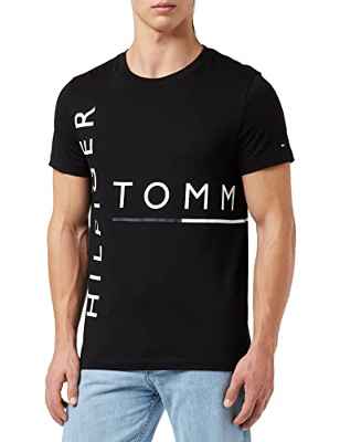 Tommy Hilfiger Camiseta Graphic Off Placement S/S, Black, 3XL para Hombre