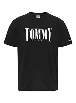 Tommy Hilfiger Camiseta TJM CLSC Essential Serif S/S, Black, L para Hombre