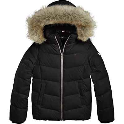 Tommy Hilfiger Essential Down Jacket 980 Chaqueta, Negro (Black), 7 Años para Niñas