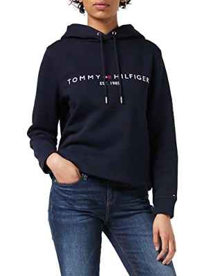 Tommy Hilfiger Heritage Hilfiger Hoodie LS Sudadera con Capucha, Navy, L para Mujer