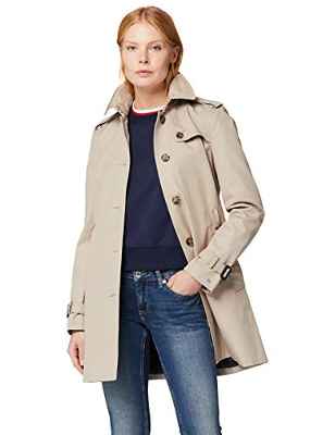 Tommy Hilfiger Mujer Heritage Single Breasted Trench Abrigo Not Applicable, Gris (Medium Taupe 055), XX-Large