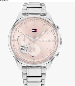 Tommy Hilfiger Reloj Analógico de Cuarzo multifunción para mujer con Correa en Acero Inoxidable plateada