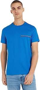 Tommy Hilfiger Small Chest Stripe Monotype tee S/S Camisetas para Hombre (azul y rojo)