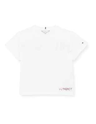 Tommy Hilfiger Tommy Metallic Foil tee S/S Camiseta, White, 92 cm para Niñas