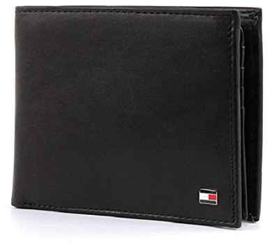 Tommy Hiliger, Eton CC Flap and Coin Pocket - Cartera, Unisex, Color Black, Talla OS