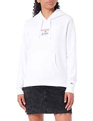 Tommy Jeans Dw0dw13573 Sudadera, White, XL para Mujer