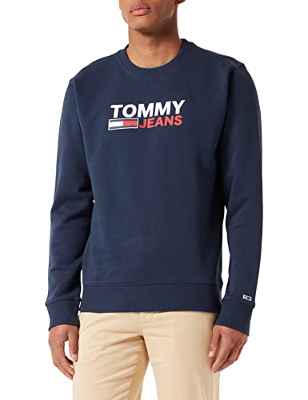 Tommy Jeans TJM Corp Logo Crew Sudadera, Twilight Navy, L para Hombre