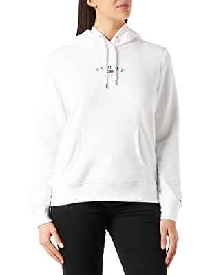 Tommy Jeans TJW REG Essential Logo 2 Hoodie Sudadera con Capucha, White, S para Mujer