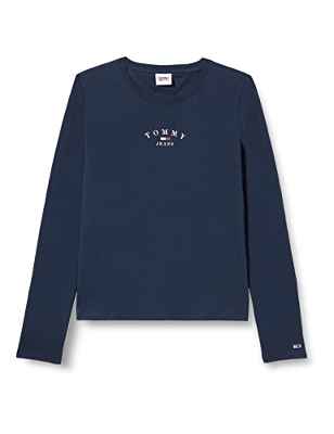 Tommy Jeans TJW Slim Essential Logo 2 LS Camiseta, Twilight Navy, S para Mujer