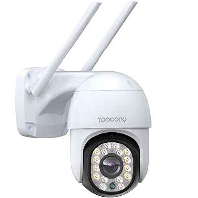 Topcony Camara Vigilancia WiFi Exterior,1080P Camara de Seguridad IP con Visión Nocturna en Color de 30M, Detección de Movimiento, Audio Bidireccional, Adecuado para Garaje, Jardín y Granja