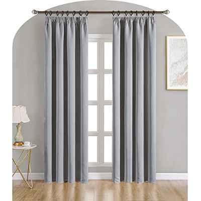 Topfinel Cortinas Puertas 2 Piezas Gris Cortinas Termicas Aislantes Frio 140x260 para Salon Dormitorios Y La Habitacion De Matrimonios Cortinas Opacas para Riel Decoracion De La Casa