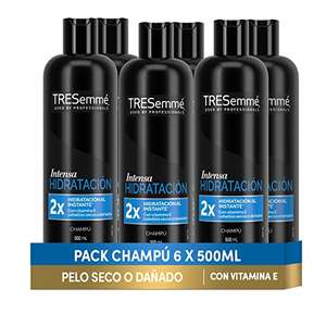 TRESemmé Champú Intensa Hidratación para pelo seco o dañado con Vitamina E, nutre y fortalece - Pack de 6 x 500ml, 3000 mililitros