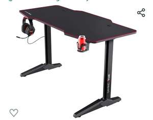 Trust Gaming Mesa para Gaming XL 140 x 66 cm GXT 1175 Imperius - Mesa Ordenador, Escritorio con Sistema de Gestión de Cables